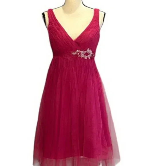 Alfred Angelo | Dresses | Alfred Angelo Modern Vintage Vivid Pink Mesh Cocktail  Dress | Poshmark
